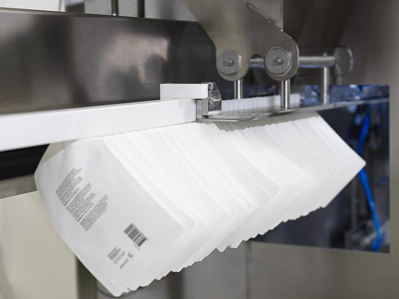 Monofiller Stepper Scaldopack machine pouch Monofiller Scaldopack-machinezakje